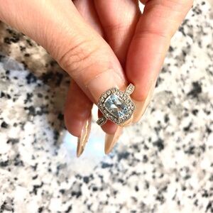 Elegant Silver and Blue Gemstone Ring